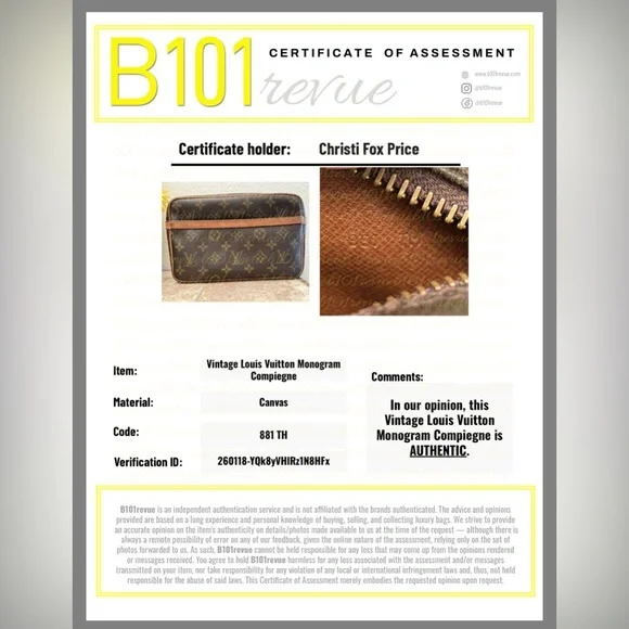 Authentic Louis Vuitton Vintage Compiegne
Monogram Crossbody WITH COA - Picture 15 of 16